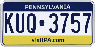 PA license plate KUQ3757
