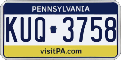PA license plate KUQ3758