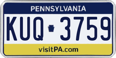 PA license plate KUQ3759