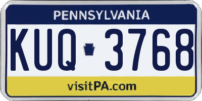 PA license plate KUQ3768