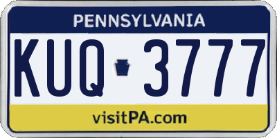 PA license plate KUQ3777