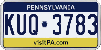PA license plate KUQ3783