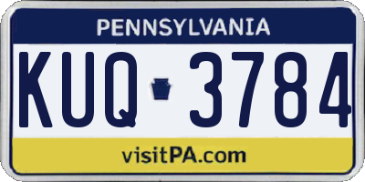 PA license plate KUQ3784