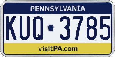 PA license plate KUQ3785