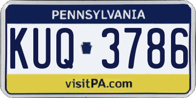 PA license plate KUQ3786