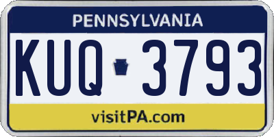 PA license plate KUQ3793