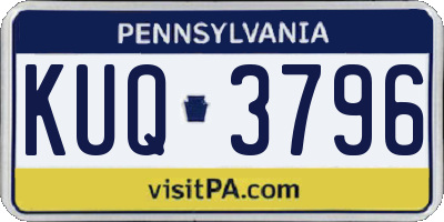 PA license plate KUQ3796