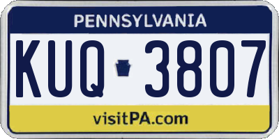 PA license plate KUQ3807