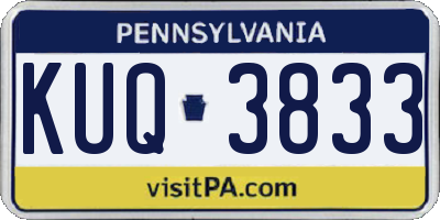 PA license plate KUQ3833