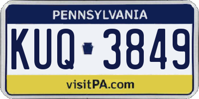 PA license plate KUQ3849