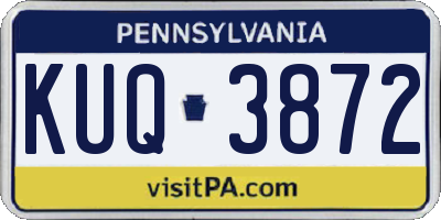 PA license plate KUQ3872