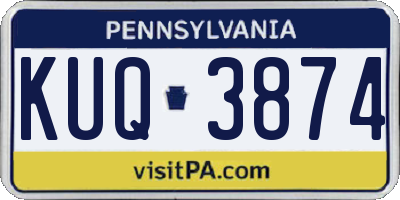 PA license plate KUQ3874