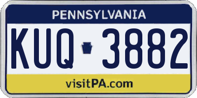 PA license plate KUQ3882