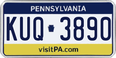 PA license plate KUQ3890