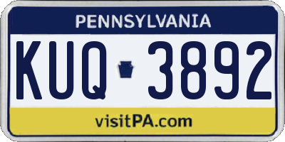 PA license plate KUQ3892