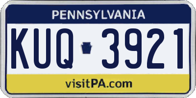 PA license plate KUQ3921