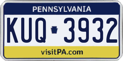 PA license plate KUQ3932
