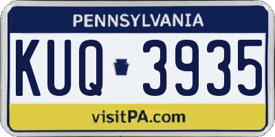 PA license plate KUQ3935