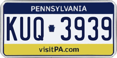 PA license plate KUQ3939