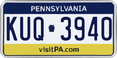 PA license plate KUQ3940