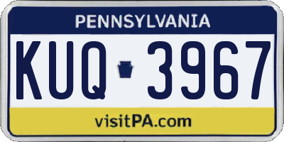 PA license plate KUQ3967