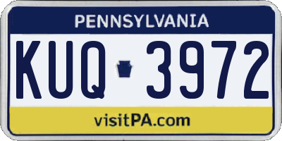 PA license plate KUQ3972