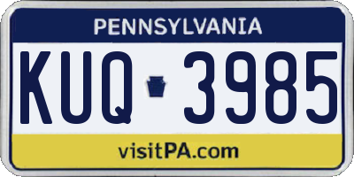 PA license plate KUQ3985