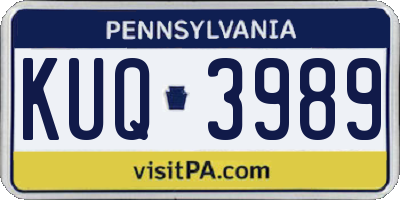 PA license plate KUQ3989