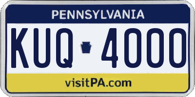 PA license plate KUQ4000