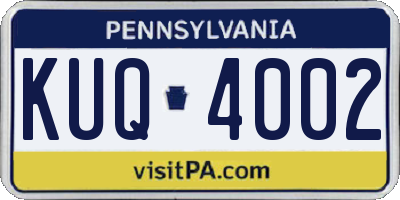 PA license plate KUQ4002