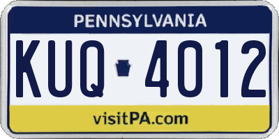 PA license plate KUQ4012