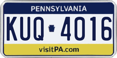 PA license plate KUQ4016
