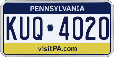 PA license plate KUQ4020