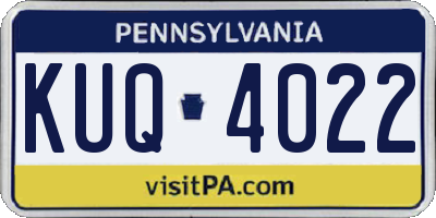 PA license plate KUQ4022