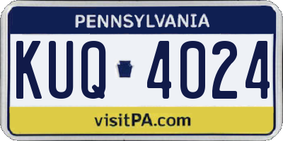 PA license plate KUQ4024