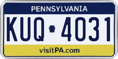 PA license plate KUQ4031