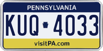PA license plate KUQ4033