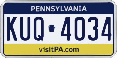 PA license plate KUQ4034