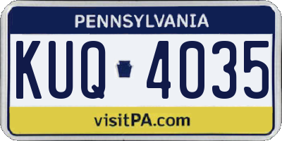 PA license plate KUQ4035