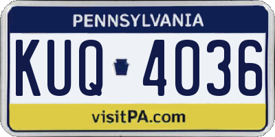 PA license plate KUQ4036