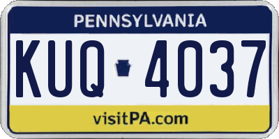 PA license plate KUQ4037