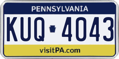 PA license plate KUQ4043
