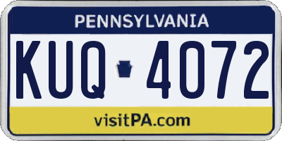PA license plate KUQ4072