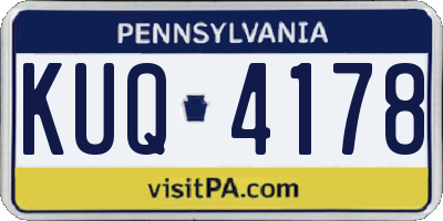 PA license plate KUQ4178