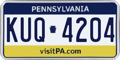 PA license plate KUQ4204