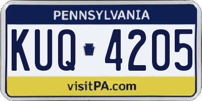 PA license plate KUQ4205