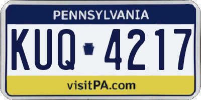 PA license plate KUQ4217