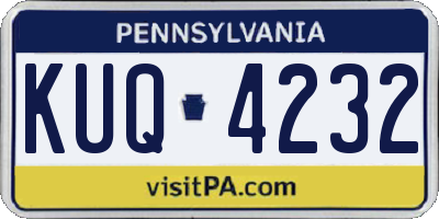 PA license plate KUQ4232