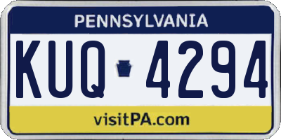 PA license plate KUQ4294