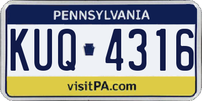 PA license plate KUQ4316